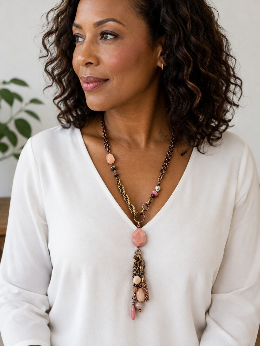 Chico's Tassel Kam Charm Necklace
